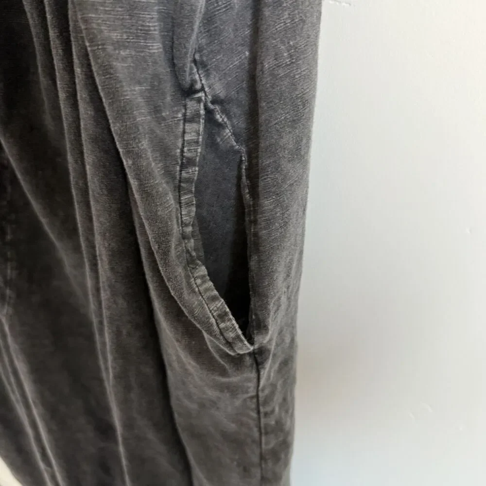 Free People Intimately Jumpsuit in Washed Black Flowy Cozy Size M/L